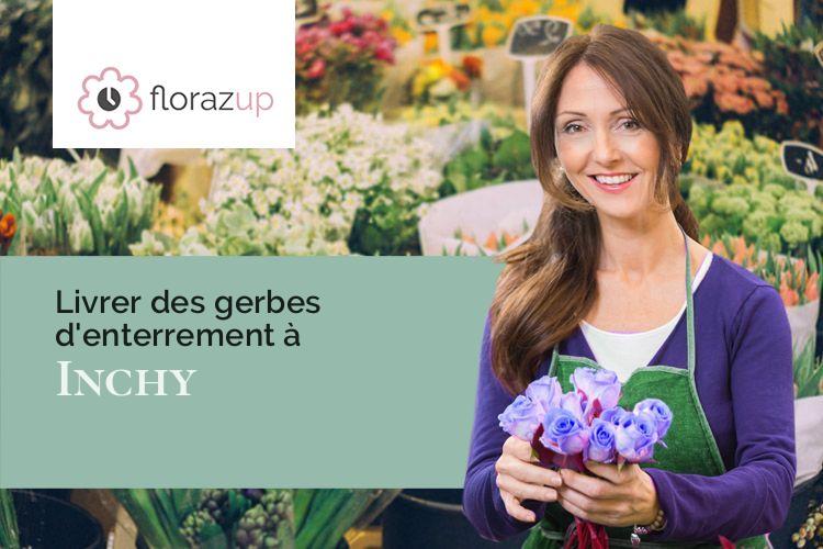 créations de fleurs pour un enterrement à Inchy (Nord/59540)