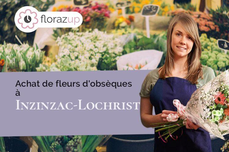 couronnes de fleurs pour un enterrement à Inzinzac-Lochrist (Morbihan/56650)