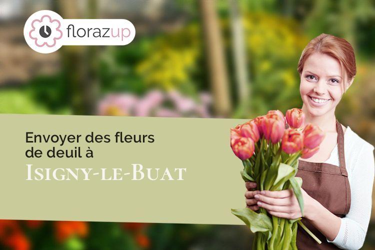 coeur de fleurs pour un enterrement à Isigny-le-Buat (Manche/50540)