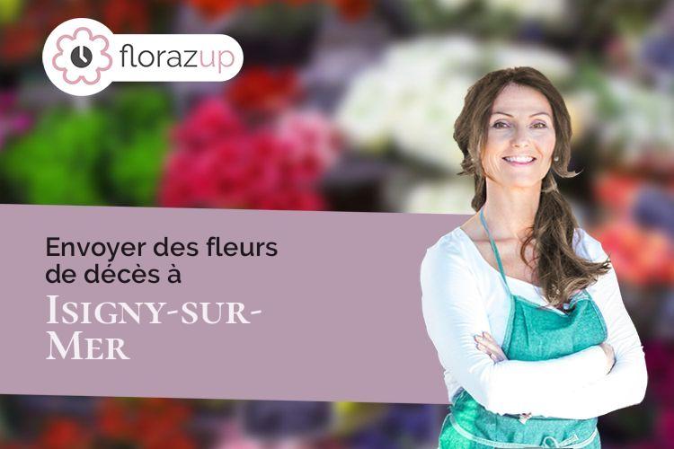 coupes de fleurs pour des funérailles à Isigny-sur-Mer (Calvados/14230)