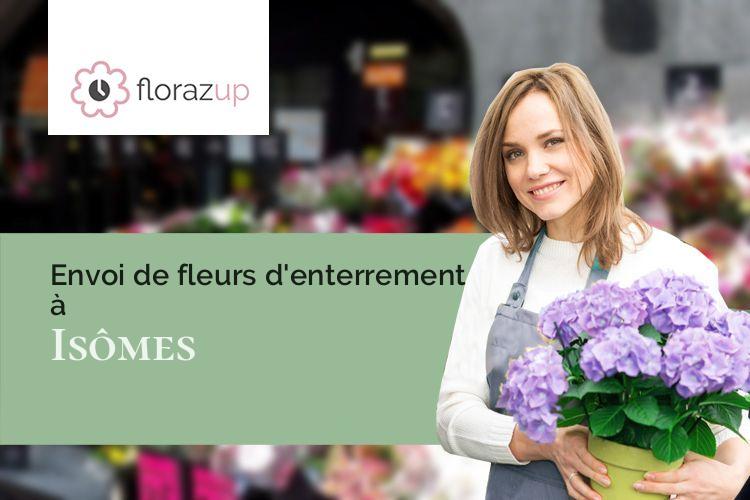 couronnes de fleurs pour un enterrement à Isômes (Haute-Marne/52190)