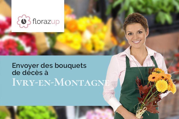 fleurs deuil pour un décès à Ivry-en-Montagne (Côte-d'Or/21340)