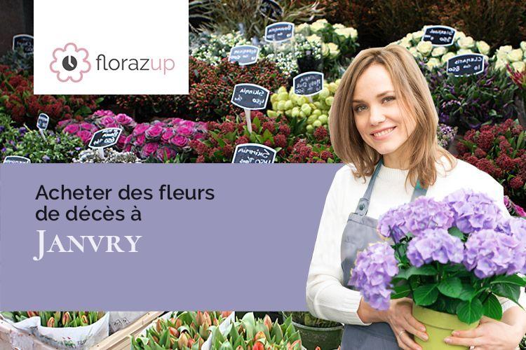 croix de fleurs pour un deuil à Janvry (Marne/51390)