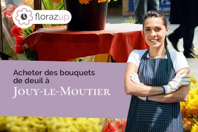coeur de fleurs pour un décès à Jouy-le-Moutier (Val-d'Oise/95280)