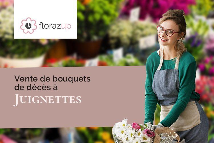 coeurs de fleurs pour un décès à Juignettes (Eure/27250)