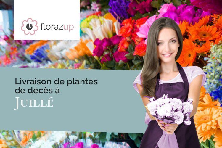 coeurs de fleurs pour des funérailles à Juillé (Sarthe/72170)