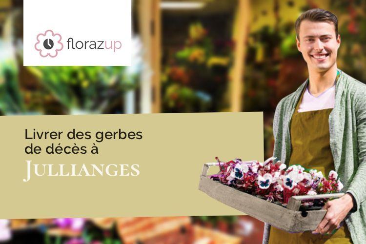 gerbes de fleurs pour un deuil à Jullianges (Haute-Loire/43500)