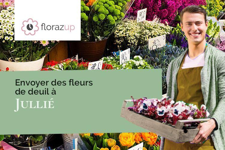 compositions de fleurs pour un décès à Jullié (Rhône/69840)