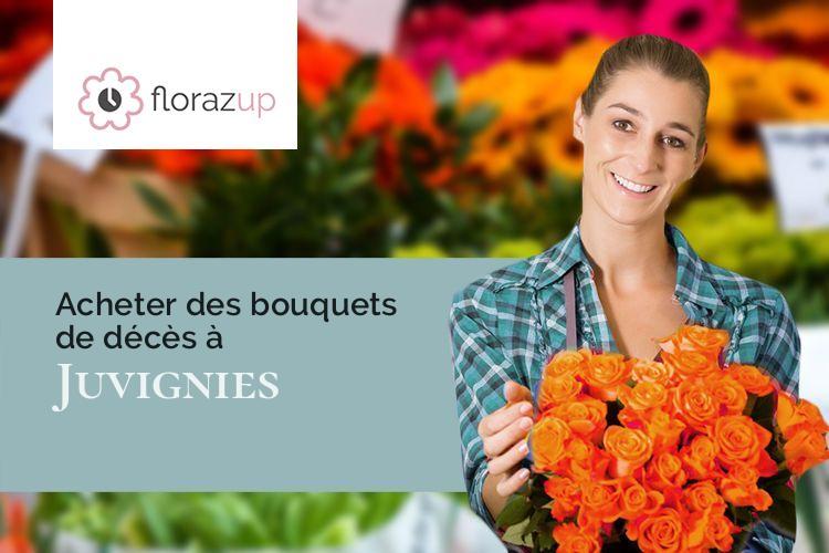 couronnes de fleurs pour un décès à Juvignies (Oise/60112)