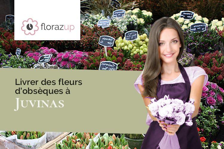 couronnes de fleurs pour des funérailles à Juvinas (Ardèche/07600)