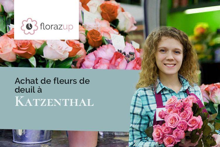 couronnes de fleurs pour des funérailles à Katzenthal (Haut-Rhin/68230)