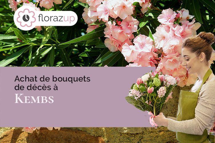 créations de fleurs pour un décès à Kembs (Haut-Rhin/68680)