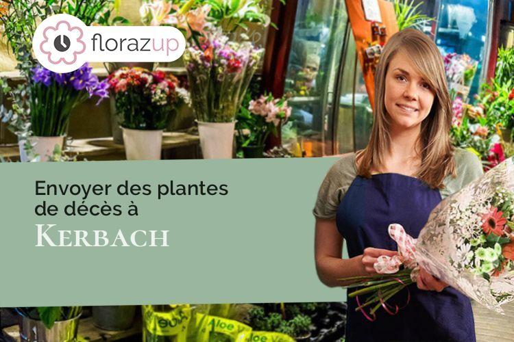 couronnes de fleurs pour des obsèques à Kerbach (Moselle/57460)