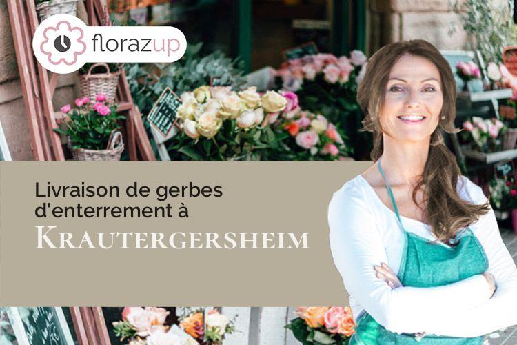 couronnes florales pour des obsèques à Krautergersheim (Bas-Rhin/67880)