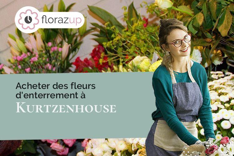 croix de fleurs pour un décès à Kurtzenhouse (Bas-Rhin/67240)