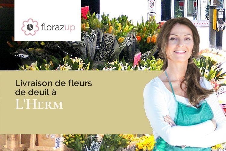 fleurs deuil pour un enterrement à L'Herm (Ariège/09000)