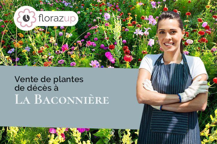 compositions de fleurs pour un enterrement à La Baconnière (Mayenne/53240)