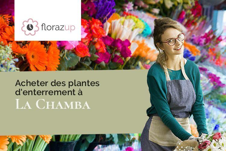couronnes de fleurs pour un enterrement à La Chamba (Loire/42440)
