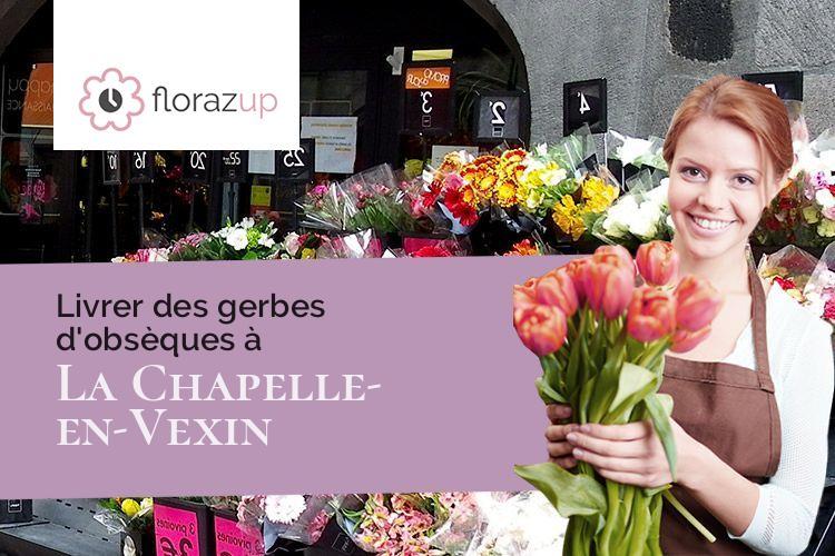 compositions de fleurs pour des funérailles à La Chapelle-en-Vexin (Val-d'Oise/95420)