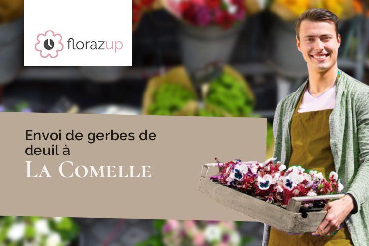couronnes de fleurs pour des obsèques à La Comelle (Saône-et-Loire/71990)