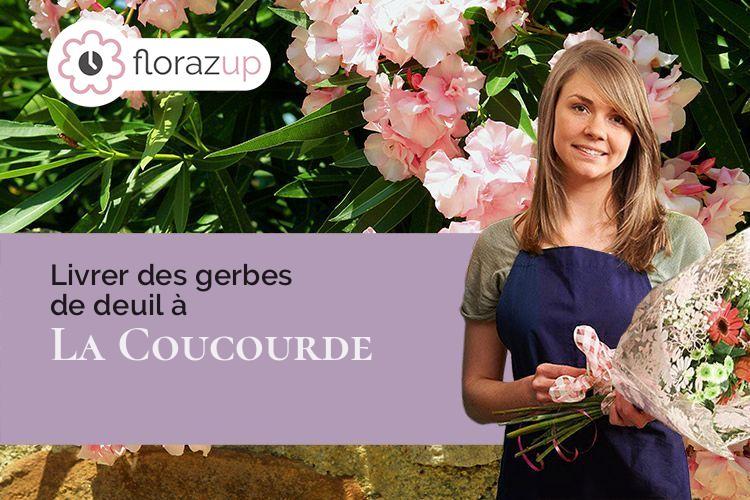 croix de fleurs pour un décès à La Coucourde (Drôme/26740)