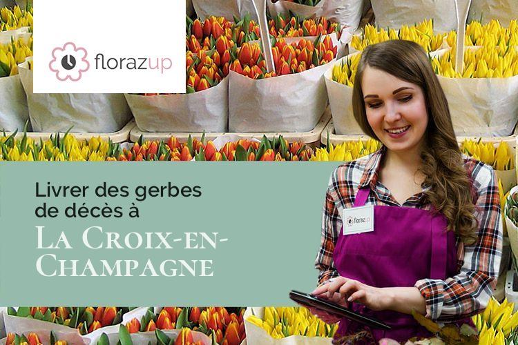 coupes de fleurs pour un enterrement à La Croix-en-Champagne (Marne/51600)