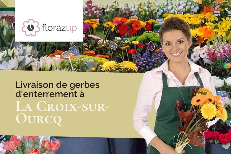 couronnes de fleurs pour un enterrement à La Croix-sur-Ourcq (Aisne/02210)