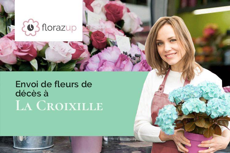 croix de fleurs pour un deuil à La Croixille (Mayenne/53380)