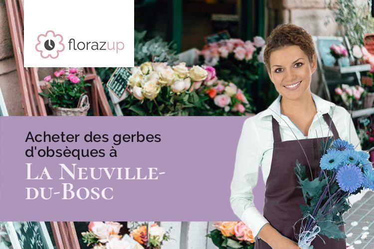 couronnes de fleurs pour des obsèques à La Neuville-du-Bosc (Eure/27890)