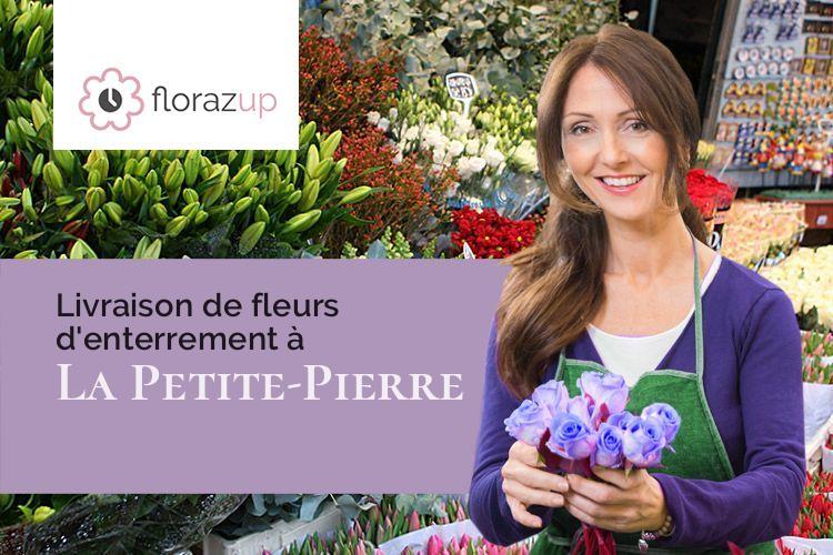 couronnes de fleurs pour un enterrement à La Petite-Pierre (Bas-Rhin/67290)