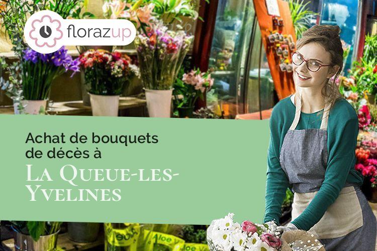 compositions de fleurs pour un enterrement à La Queue-les-Yvelines (Yvelines/78940)