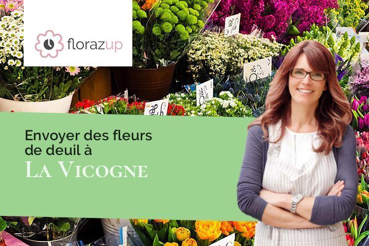 coeurs de fleurs pour des funérailles à La Vicogne (Somme/80260)