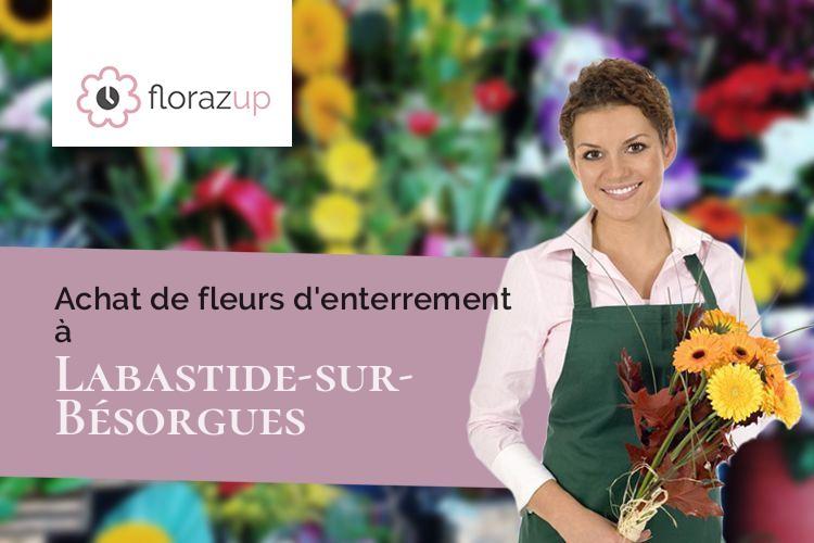 couronnes de fleurs pour un deuil à Labastide-sur-Bésorgues (Ardèche/07600)