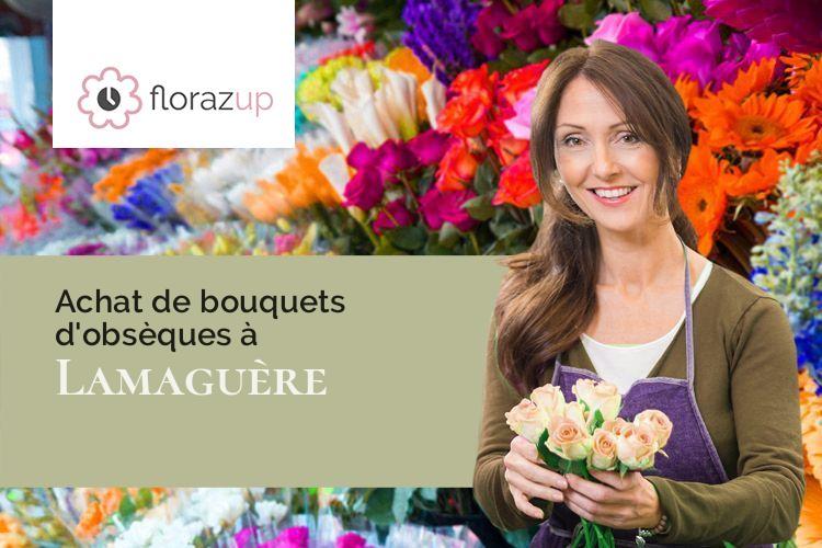 croix de fleurs pour un décès à Lamaguère (Gers/32260)