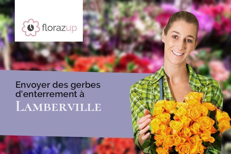 couronnes de fleurs pour une crémation à Lamberville (Seine-Maritime/76730)