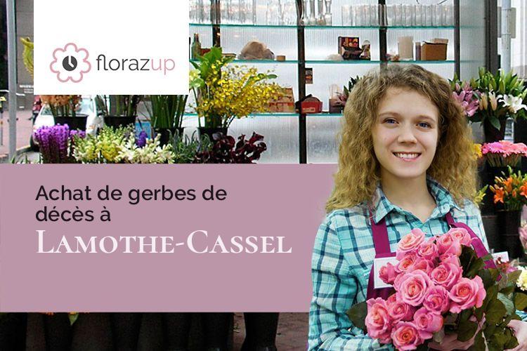 couronnes de fleurs pour un deuil à Lamothe-Cassel (Lot/46240)