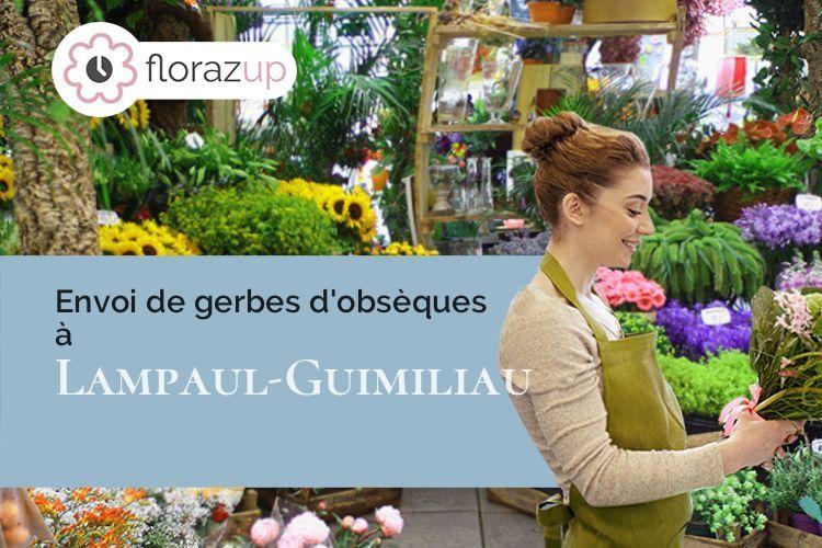 coeur de fleurs pour des obsèques à Lampaul-Guimiliau (Finistère/29400)