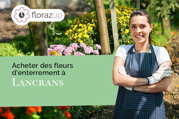 couronnes florales pour des obsèques à Lancrans (Ain/01200)