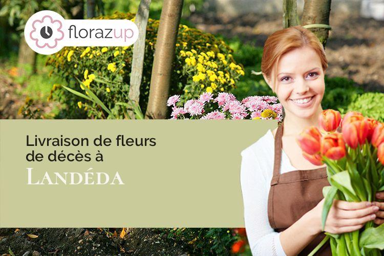 coeur de fleurs pour un décès à Landéda (Finistère/29870)