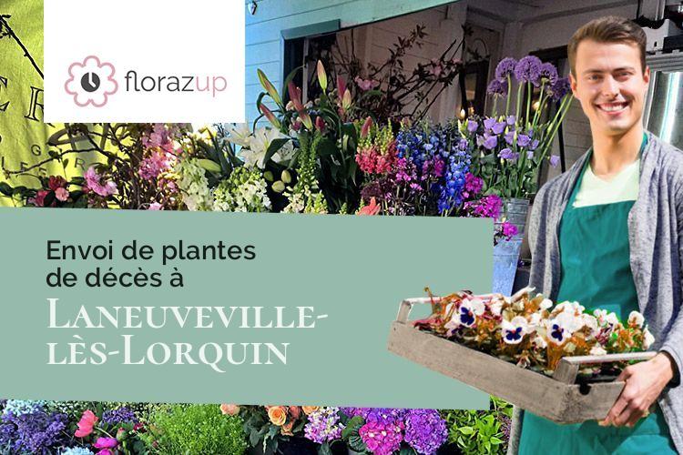 couronnes florales pour un deuil à Laneuveville-lès-Lorquin (Moselle/57790)