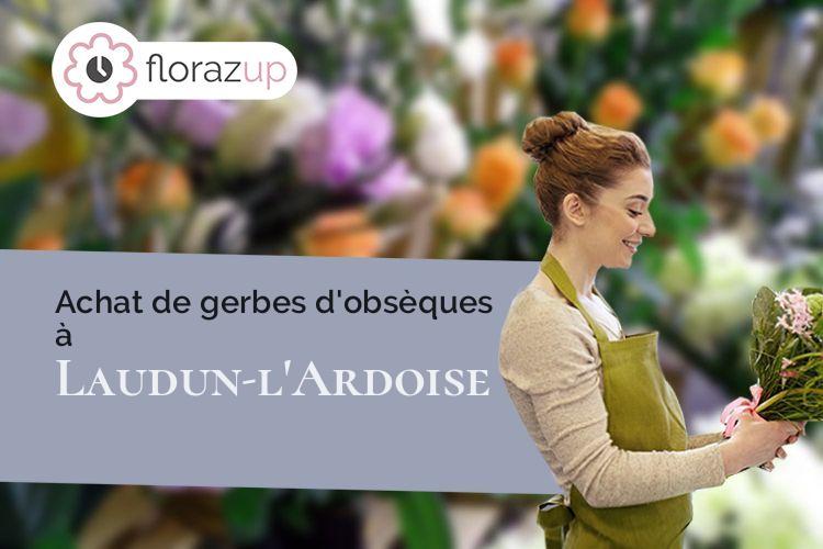 fleurs deuil pour un enterrement à Laudun-l'Ardoise (Gard/30290)