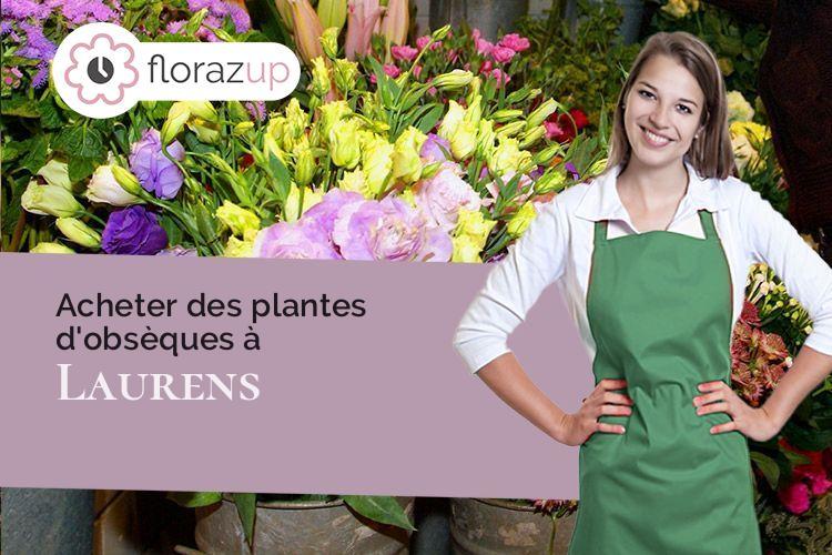compositions de fleurs pour des funérailles à Laurens (Hérault/34480)