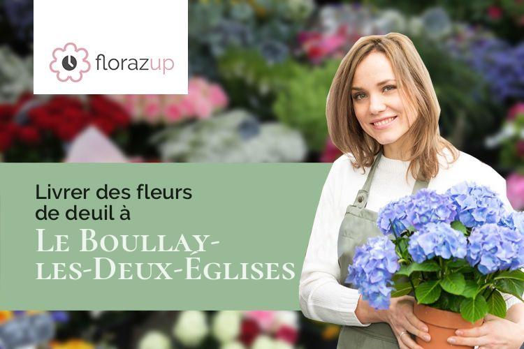 couronnes florales pour un enterrement à Le Boullay-les-Deux-Églises (Eure-et-Loir/28170)
