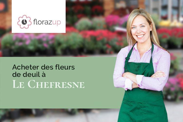 couronnes de fleurs pour un enterrement à Le Chefresne (Manche/50410)