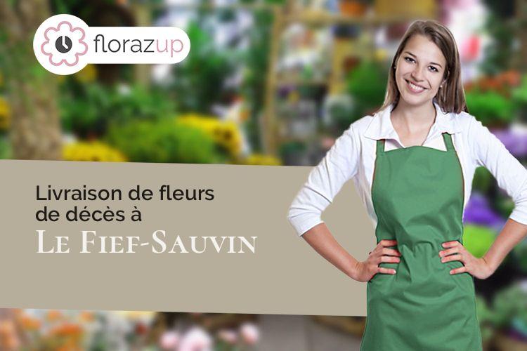 coeur de fleurs pour un décès à Le Fief-Sauvin (Maine-et-Loire/49600)