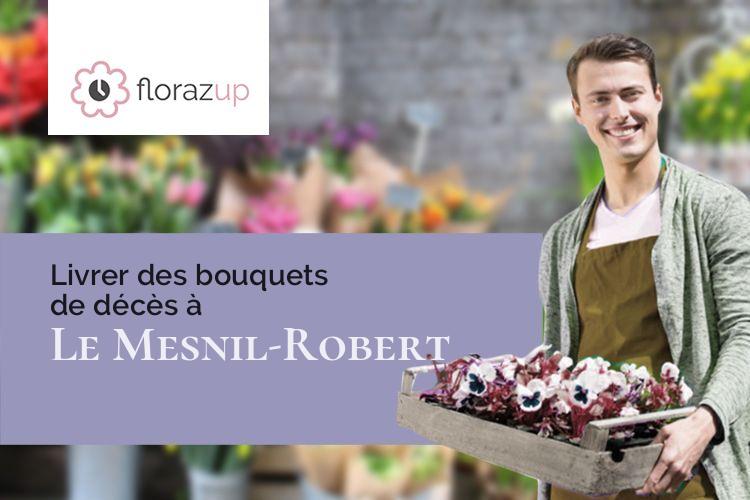 couronnes florales pour un deuil à Le Mesnil-Robert (Calvados/14380)