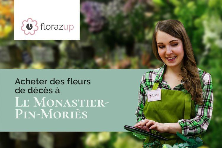 coeurs de fleurs pour des funérailles à Le Monastier-Pin-Moriès (Lozère/48100)