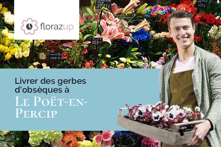 fleurs deuil pour des funérailles à Le Poët-en-Percip (Drôme/26170)