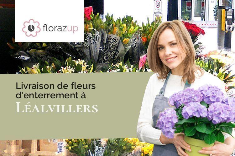 bouquets de fleurs pour un deuil à Léalvillers (Somme/80560)