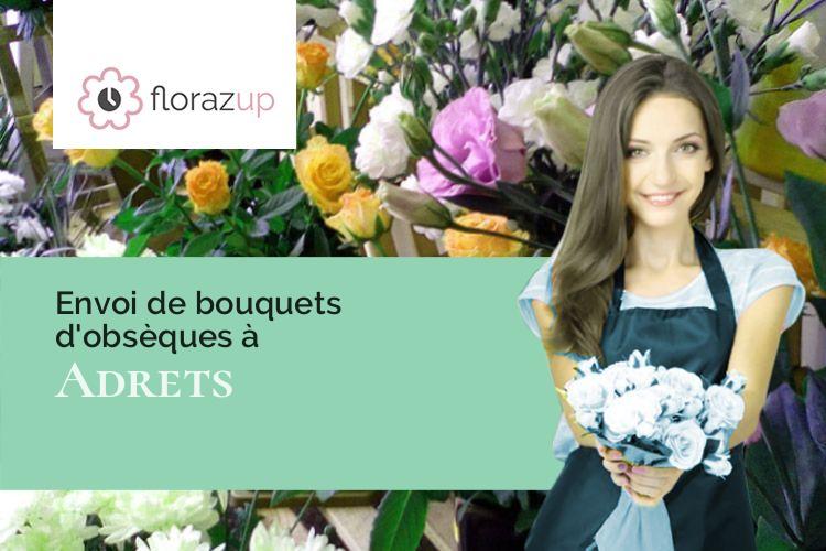 couronnes de fleurs pour des funérailles à Adrets (Isère/38190)